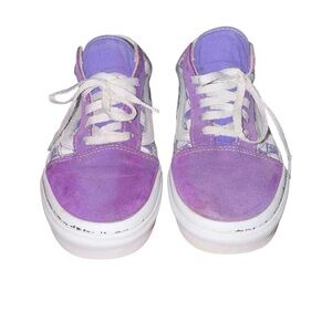 Vans Old Skool Purple Suede Graphic Sneakers Womens 6.5